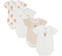 Chicco, Body Recién Nacido, Set de 4 Bodies de Manga Corta de 100% Algodón, Unisex, Bebé 0-24 Meses, Designed in Italy