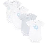 Chicco, Body Recién Nacido, Set de 4 Bodies de Manga Corta de 100% Algodón, Unisex, Bebé 0-24 Meses, Designed in Italy