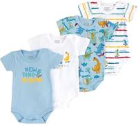 Chicco, Body Recién Nacido, Set de 4 Body de Manga Corta de 100% Algodón, Unisex, Bebé 0-24 Meses, Designed in Italy