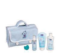 Chicco Bolsa Neceser Baby Piqué Azul | Precio, Comprar n/a Gel de Baño/Champú 200 ml + Crema Corporal 150 ml + Chupete Physioforma Soft 6-16m+ + Agua Perfumada 100 ml