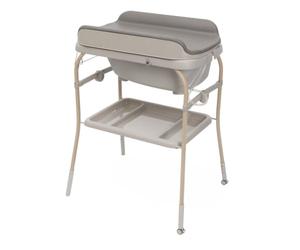 Chicco Cambiador Plegable Soft Bubble Armonía, Cambiador para Bebé con Bañera Integrada, Cubeta Extraíble 4en1, Estructura Ahorraespacio con Ruedas, Altura Regulable, Patas con Efecto Madera