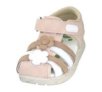 Chicco Carrozza - Sandalias De Piel Cerradas Rosas y Blancas con Florecillas Suela Blanda Y Flexible - 27, Rosa Pálido