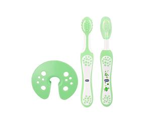 Chicco - Cepillo de dientes de aprendizaje, incluye masajeador + cepillo, 4 m+