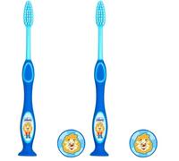 Chicco - Cepillo dental con cerdas extra finas para niños de 3-6 años, Colores Surtidos (Azul o Verde) (Paquete de 2)