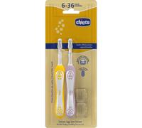 Chicco Cepillo Dental Lila + Mostaza 6-36M 2uds