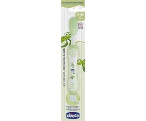 Chicco Cepillo Dental Verde 6M+, Verde, 1 Unidad (Paquete de 1)