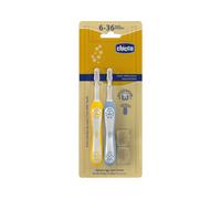 Chicco Cepillos Primeros Dientes 6-36m Pack Amarillo/Azul