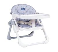 Chicco Chairy, Asiento Elevador de 6 Meses a 3 Años (15 kg), Trona Convertible en Silla Infantil, Portátil, Ajustable y Evolutiva, Cierre Compacto y Bandeja Extraíble - Conejito Gris (Bunny)