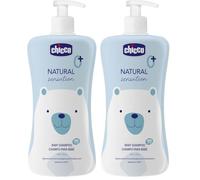 Chicco Champú Natural Sensation 500 ml, Cosmética Bebés y Recién Nacidos 0+ Meses, Ingredientes Naturales, Limpia Pelo y Cabello del Bebé, Envase Sostenible, 500 ml (Paquete de 2)