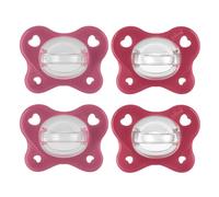 Chicco Chupete Dual Soft, Recién Nacido 16-36 Meses, Bicolor, Set de Chupetes de Silicona con Doble Suavidad, Pezón suave, Apoyan la Respiración y Fomentan el Correcto Desarrollo de la Boca,4 Pz,Niña