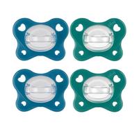 Chicco Chupete Dual Soft, Recién Nacido 16-36 Meses, Bicolor, Set de Chupetes de Silicona con Doble Suavidad, Pezón suave, Apoyan la Respiración y Fomentan el Correcto Desarrollo de la Boca,4 Pz,Niño