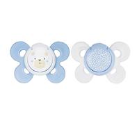 Chicco Chupete PhysioForma Comfort 0-6 Meses, Chupete para bebés con tetina de Silicona, Pezón Suave, Recién Nacido, Apoya la Respiración Fisiológica y el desarrollo correcto de la boca, Azul, 2 Pz