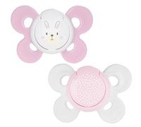 Chicco Chupete PhysioForma Comfort, Chupete 2-6 Meses, con Tetina de Silicona, Pezón Suave, Recién Nacido, Ayuda a la Respiración Fisiológica y Favorece el Desarrollo Correcto de la Boca, Rosa, 2 pz