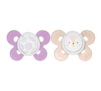 Chicco Chupete PhysioForma Comfort, Chupete Recién Nacido 6-16 M, Pezón Suave de Silicona, Ayuda a la Respiración Fisiológica y Favorece el Desarrollo Correcto de la Boca, Colores Surtidos, Rosa, 2 Pz