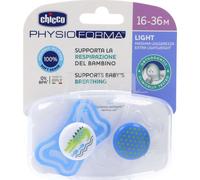 Chicco Chupete Silicona Physio Light Ortodontico Azul 16-36 M 2 U