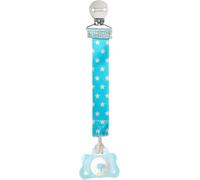 Chicco Clip Fashion - Cadena portachupetes, azul, 1 Unidad (Paquete de 1)