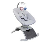 Chicco Comfy Wave - Tumbona electrónica, columpio electrónico para niños, con movimientos y melodías, respaldo reclinable, tejido transpirable y desenfundable, barra de juegos, tumbona para bebé, 0