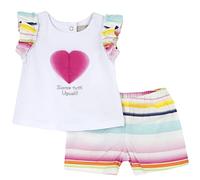 Chicco, Conjunto Bebé con Camiseta y Pantalones Cortos, con Apertura en la Espalda con Botones, con Gráficos Modernos y a la Moda, de Algodón, Lavable en Lavadora, 0-24 Meses, Diseñado en Italia