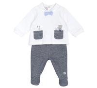 Chicco, Conjunto Bebé Recién Nacido con Camiseta y Pantalones de Suave Ceniza, Ropa Bebé -24 Meses, Designed in Italy