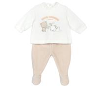 Chicco, Conjunto Bebé Recién Nacido con Camiseta y Pantalones de Suave Ceniza, Ropa Bebé -24 Meses, Designed in Italy