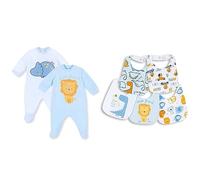 Chicco Conjunto de monos y baberos de chenilla - Azul