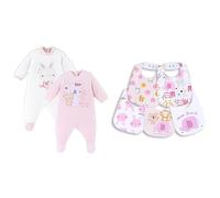 Chicco Conjunto de monos y baberos de chenilla - Rosa