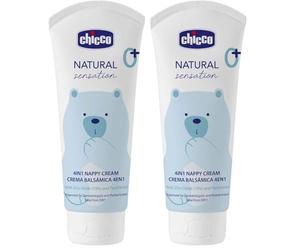 Chicco Crema Balsámica 4 en 1 Natural Sensation 100 ml, Crema de Pañal Para Bebés y Recién Nacidos 0+ Meses, Ingredientes Naturales, Previene, Protege, Calma y Repara La Piel Del Bebé (Paquete de 2)