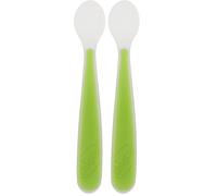 Chicco - Cuchara flexible de silicona, a partir de 6 meses, color verde (Paquete de 2)