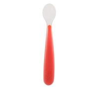 Chicco Cuchara Silicona Bebé, Cucharas Blandas para Bebés y Niños, Suaves y Flexibles con Mango Largo Curvo Ergonómico, Cuchara para Bebé Aprendizaje + 6 Meses, 1 Unidad, Roja
