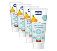 Chicco Dentifricio Bambini Tuttifrutti, Bassa Abrasività, con Betaina e Vitamina E, Contrasta la Formazione Delle Carie e Rimuove la Placca, 12+ MESI - 50 ml (Paquete de 4)
