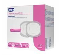 Chicco Discos Absorbentes para Lactancia Día y Noche, con Antibacteriano, Ultraabsorbentes, Suaves y Transpirables, con Tira Adhesiva para Fijar los Discos en su Lugar, Diseño Discreto, 120 Unidades