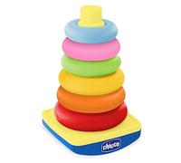 Chicco Dondolotto, Juego Pirámide de Anillos, Juguete Infanitl Apilar Anillos y Clasificar Formas, 6 Anillos de Plástico de Colores, Juego Construcción - Juguete para Bebés 9 a 36 Meses