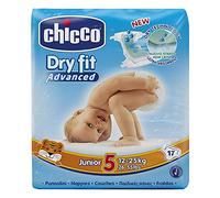 Chicco DryFit - Pack de 17 pañales ultra absorbentes, talla 5, 12-25 Kg