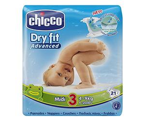 Chicco DryFit - Pack de 21 pañales ultra absorbentes, talla 3, 4-9 kg