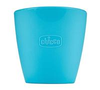 Chicco Easy Mug, pequeña taza de silicona con borde inclinado, fácil para niños pequeños para no derramar líquidos, flexible y fácil de limpiar, 6 meses+, azul