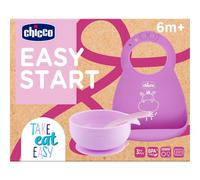 Chicco Set para papilla Easy Start Silicona Sin BPA 6M+ Rosa