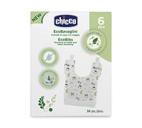 Chicco EcoBaberos, Baberos Biodegradables de Un Solo Uso, Impermeables, Ecológicos, Absorbentes y Desechables, para Casa o los Viajes, Aptos para Niños y Bebés de +6 Meses, 36 Unidad (Paquete de 1)