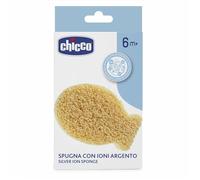 Chicco Esponja para niños con iones plateados, suave y delicada pieles sensibles, acción bacteriostática prevenir bacterias malos olores, 6 meses +, amarillo