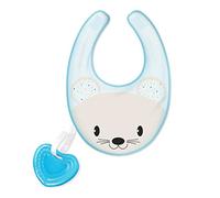 Chicco Fresh bib - Mordedor y babero 3en1, 4 m+, azul