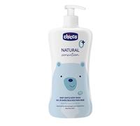 Chicco Gel de Baño Natural Sensation, Cosmética Bebés y Recién Nacidos 0 + Meses, Ingredientes Naturales, Limpia Piel y Cuerpo del Bebé, Envase Sostenible, 500 ml