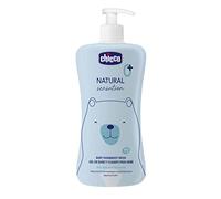 Chicco Gel de Baño y Champú Natural Sensation Cosmética Bebés y Recién Nacidos 0 + Meses, Ingredientes Naturales, Limpia Cuerpo y Cabello del Bebé, Envase Sostenible, 500 ml