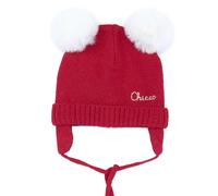 Chicco, Gorro para Recién Nacido para Niño y Niña de Tejido Cálido, Cómodo y Suave con Cordones y Pompones, Ropa Bebé Niño y Niña, Ideas de Regalo para el Nacimiento, Designed in Italy