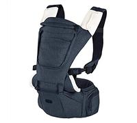 Chicco Hip Seat Mochila Portabebés desde 0 Meses hasta 15 kg - Mochila para Bebé Multifunción 3 en 1 con Base Rígida, Hombreras Acolchadas y Capucha Protectora, 8 Posiciones, Negro (Pirate Black)