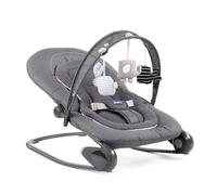 Chicco Hooplà Hamaca para Bebé de 0 Meses a 18 kg, Balancín y Silla de Bebés y Niños con Arco de Juegos, Respaldo Ajustable y Cojín Reductor, Compacta - Color Gris (Moon Grey)