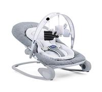 Chicco Hooplà Hamaca para Bebé de 0 Meses a 18 kg, Balancín y Silla de Bebés y Niños con Arco de Juegos, Respaldo Ajustable y Cojín Reductor, Compacta - Color Gris Vaquero (Titanium)