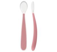 Chicco Juego de 2 cucharas de silicona suave de 6 m + cucharas de destete con punta flexible para proteger las encías, mango ergonómico largo y diseño higiénico, sin BPA, paquete de 2