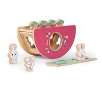 Chicco Bunny Hill, Juguete de Madera para Niños, 2+ años, Inspirado en el Método Montessori, Juego 2en1 Centro de Formas y Actividad de Equilibrio, 3 Personajes, 4 Verduras, 2 Piezas Puzzle