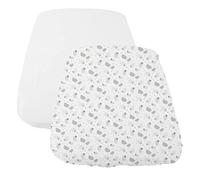 CHICCO Juego de Sábanas Bajeras Compatibles con CHICCO Next2Me Forever, 2 Piezas, 58 x 110 cm, Algodón, 2 Sábanas Minicuna con Bordes Elásticos, Accesorios Colchón Recién Nacido +0 Meses, Blanca y Gris