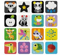 Chicco Juego Memo Evolutivo Montessori 1 año +, Juego de Memoria con 36 Cartas, 18 Pares de Alto Contraste y Colores, Estimula la Vista, la Observación y la Concentración, Memory para Niños