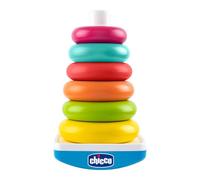 Chicco Juego Torre de Anillos, Juego con Base oscilante al Toque y 6 Anillos de Colores apilables, Juegos para Niños, Juegos educativos, Desarrolla la coordinación y el Movimiento, 9-36 Meses